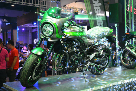 PASAY, PH - JUNE 16 -Â Kawasaki z900 RS motorcycle at Makina Moto show on June 16, 2019 in Pasay,...