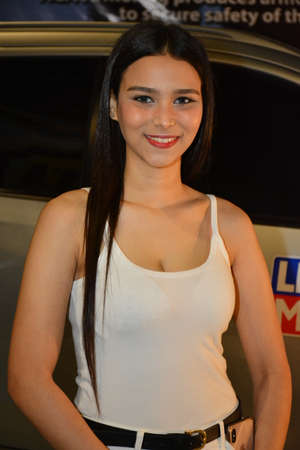 PASAY, PH - MAY 25 - Car show female model at 25th Trans Sport Car Show on May 25, 2019 in Pasay, Philippines.のeditorial素材