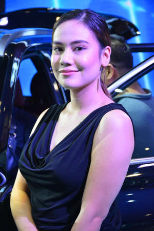 PASAY, PH - APRIL 7 - Hyundai female model at Manila International Auto Show on April 7, 2019 in Pasay, Philippines.のeditorial素材