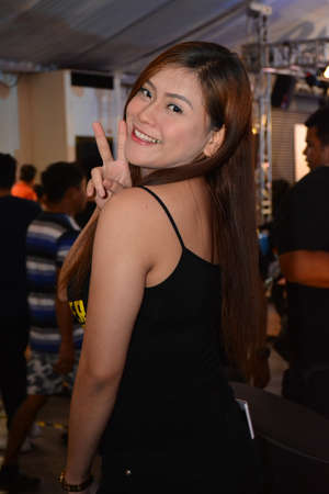 PASAY, PH - MARCH 24 - Ducati female model at Inside Racing Motor Bike Show on March 24, 2019 in Pasay, Philippines.のeditorial素材