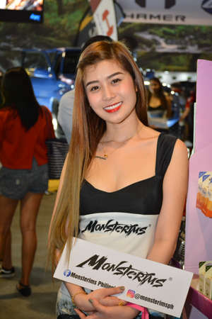 PASAY, PH - NOV 30 - Monsterims female model at Manila Auto Salon car show on November 30, 2018 in Pasay, Philippines.のeditorial素材