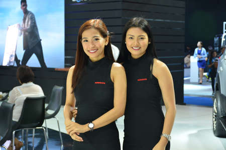 PASAY, PH - OCT 27 - Nissan female model at Philippine International Motor Show on October 27, 2018 in Pasay, Philippines.のeditorial素材