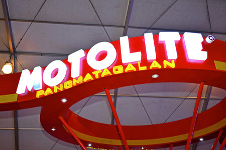 PASAY, PH - APRIL 7 - Motolite car battery sign at Manila International Auto Show on April 7, 2018...