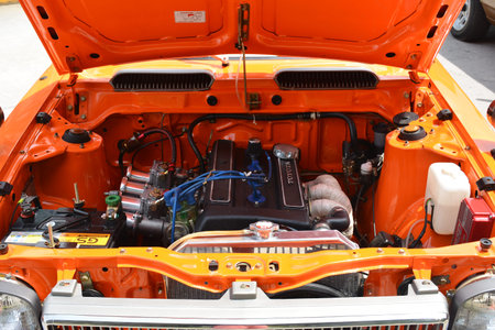 PASAY, PH - MAY 26 - Toyota Coupe SL engine at Toyota carfest on May 26, 2019 in Pasay, Philippines.