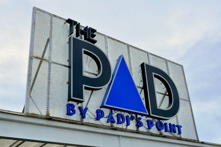 PASAY, PH - JULY 28: The Pad by Padi's Point bar and restaurant facade on July 28, 2018 in Pasay,...