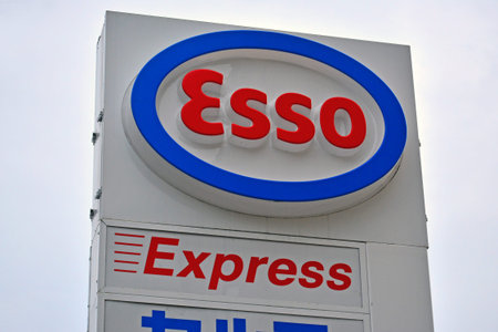 KYOTO, JP - APRIL 10 - Esso express fuel sign on April 10, 2017 in Kyoto, Japan.