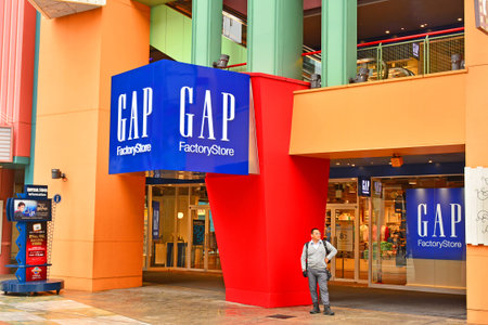 OSAKA, JP - APRIL 7 - Gap factory store sign at Universal Studios Japan on April 7, 2017 in Osaka,...