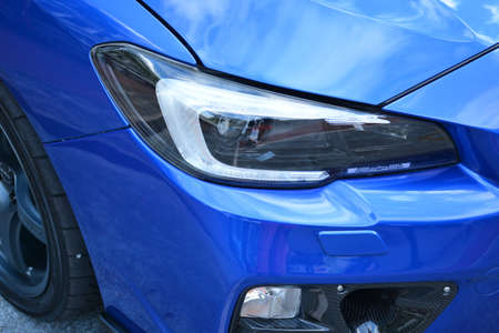 MANILA, PH - NOVEMBER 10 - Subaru impreza head light at Transknight transport show on November 10, 2018 in Manila, Philippines.のeditorial素材