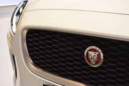 PASAY, PH - OCT 27 - Jaguar emblem at Philippine International Motor Show on October 27, 2018 in Pasay, Philippines.のeditorial素材