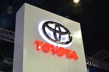 PASAY, PH - OCT 27 - Toyota sign at Philippine International Motor Show on October 27, 2018 in...