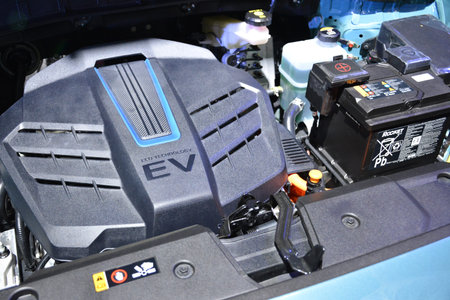 PASAY, PH - APR 7 - Hyundai kona electric engine at Manila International Auto Show on April 7, 2019...