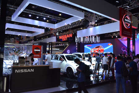 PASAY, PH - APR 7 - Nissan booth at Manila International Auto Show on April 7, 2019 in Pasay, Philippines.のeditorial素材