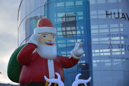 PASAY, PH - DEC 8 - Santa Claus display on December 8, 2018 in Pasay, Philippines. Santa Claus is a figure originating in the west who is said to bring gifts to the homes of children on Christmas.のeditorial素材