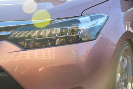 PASAY, PH - DEC 8 - Toyota corolla headlight at Bumper to Bumper car show on December 8, 2018 in...