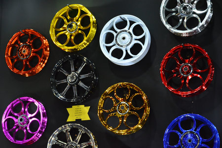 PASAY, PH - MAR 24 - X speed motorcycle rims at Inside Racing Motor Bike Festival and Trade Show on...