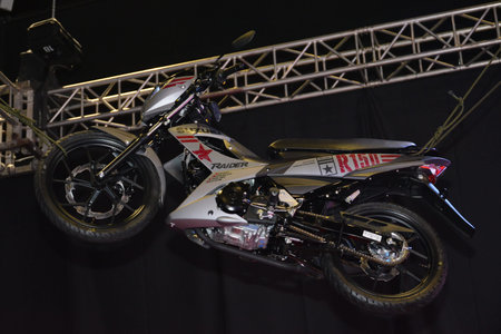 PASAY, PH - MAR 24 - Suzuki raider r150 motorcycle at Inside Racing Motor Bike Festival and Trade...