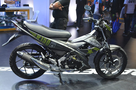 PASAY, PH - MAR 24 - Suzuki raider r150 motorcycle at Inside Racing Motor Bike Festival and Trade...