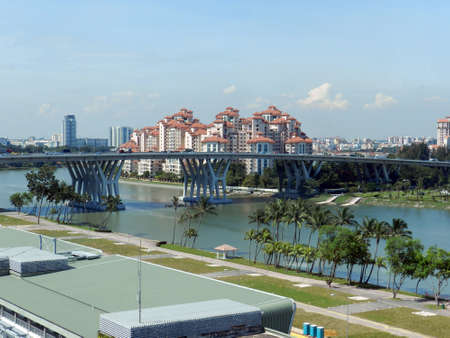 SINGAPORE - APR 4 - Overview of Singapore city during daytime on April 4, 2012 in Singapore.のeditorial素材