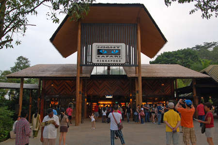 MANDAI, SG - APR 6 - Night Safari facade on April 6, 2012 in Mandai, Singapore.のeditorial素材