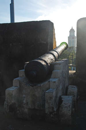 MANILA, PH - FEB 16 - War cannon display at Intramuros on February 16, 2013 in Manila, Philippines.のeditorial素材