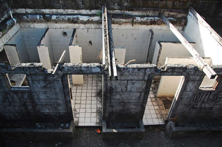 MANILA, PH - FEB 16 - Abandoned shower room at Intramuros on February 16, 2013 in Manila, Philippines.のeditorial素材