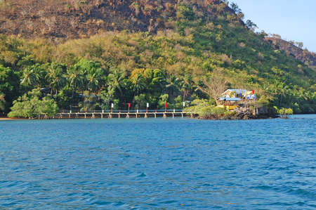 PALAWAN, PH - MARCH 8 - Dive link resort island on March 8, 2012 in Coron, Palawan, Philippines.のeditorial素材