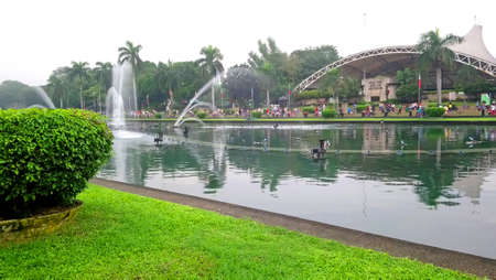 MANILA, PH - JAN 2 - Open air auditorium and water fountain at Rizal park on January 2, 2017 in Manila, Philippines.のeditorial素材