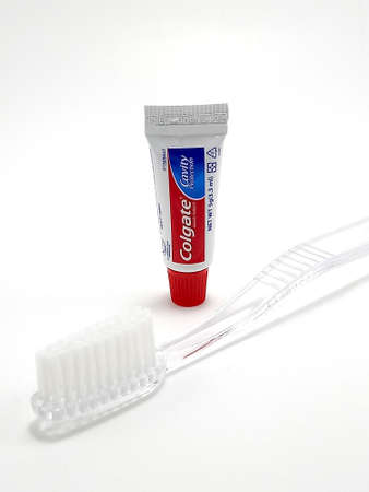 MANILA, PH - JUNE 23 - Colgate toothpaste and toothbrush on June 23, 2020 in Manila, Philippines.のeditorial素材