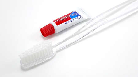 MANILA, PH - JUNE 23 - Colgate toothpaste and toothbrush on June 23, 2020 in Manila, Philippines.のeditorial素材