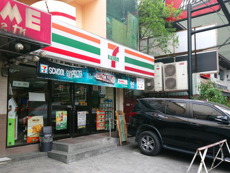 MANILA, PH - JUNE 4 - 7 Eleven convenience store facade on June 4, 2018 in Manila, Philippines.