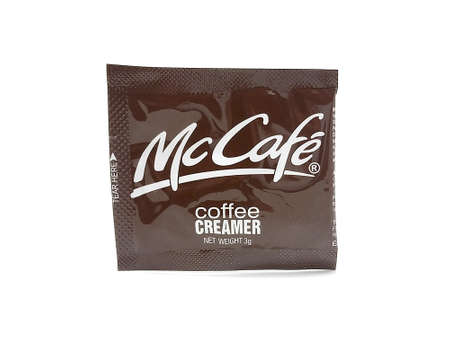 MANILA, PH - JUNE 23 - McCafe coffee creamer sachet on June 23, 2020 in Manila, Philippines.のeditorial素材