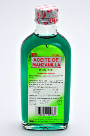 MANILA, PH - JULY 10 - Aceite de manzanilla antiflautulent bottle on July 10, 2020 in Manila, Philippines.のeditorial素材