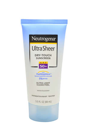 QUEZON CITY, PH - JULY 8 - Neutrogena ultra sheer dry touch sunscreen on July 8, 2020 in Quezon City, Philippines.のeditorial素材