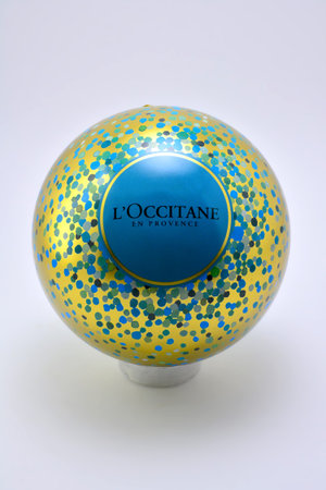 QUEZON CITY, PH - JULY 8 - Loccitane metal sphere ball on July 8, 2020 in Quezon City, Philippines.