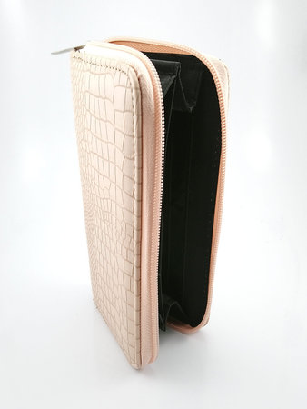Flesh color rough surface leather ladies wallet use to put money and card inside
