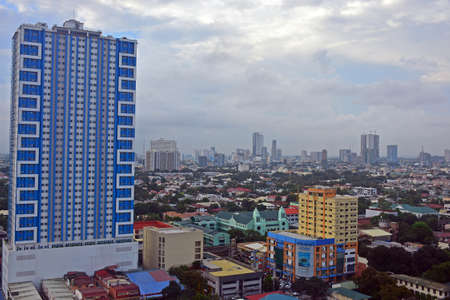 QUEZON CITY, PH - JULY 29 - Quezon city daytime overview on July 29, 2018 in Quezon City, Philippinesのeditorial素材