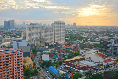 QUEZON CITY, PH - JULY 29 - Quezon city daytime overview on July 29, 2018 in Quezon City, Philippinesのeditorial素材