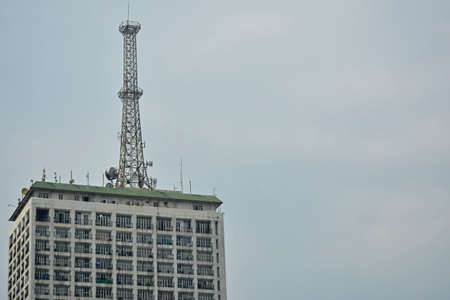 QUEZON CITY, PH - NOV 24 - Signal steel tower structure on November 24, 2018 in Quezon City, Philippines.のeditorial素材
