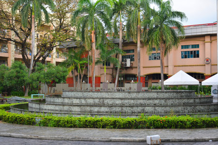 MANILA, PH - NOV 24 - Water fountain at Mehan garden on November 24, 2018 in Manila, Philippines.のeditorial素材