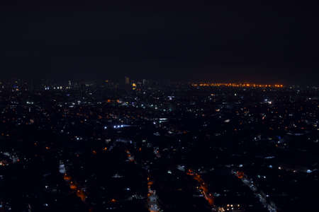 QUEZON CITY, PH - JAN 31 - Quezon city overview during evening on January 31, 2019 in Quezon City, Philippines.のeditorial素材