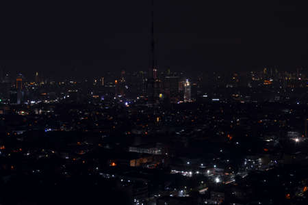 QUEZON CITY, PH - JAN 31 - Quezon city overview during evening on January 31, 2019 in Quezon City, Philippines.のeditorial素材