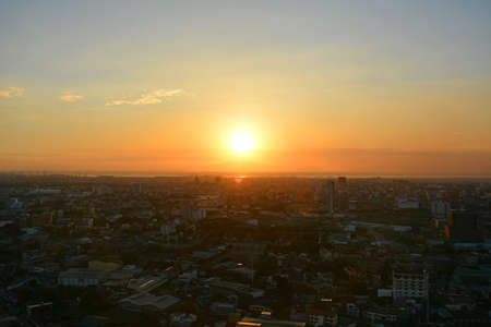 QUEZON CITY, PH - JAN 31 - Quezon city overview during afternoon sunset on January 31, 2019 in Quezon City, Philippines.のeditorial素材