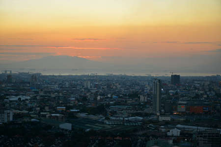 QUEZON CITY, PH - JAN 31 - Quezon city overview during afternoon sunset on January 31, 2019 in Quezon City, Philippines.のeditorial素材
