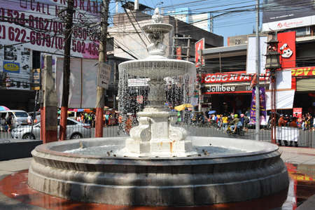 MANILA, PH - FEB 5 - Plaza San Lorenzo Ruiz water fountain on February 5, 2019 in Manila, Philippines.のeditorial素材