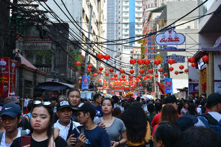 MANILA, PH - FEB 5 - People gather during Chinese new year on February 5, 2019 in Manila, Philippines.のeditorial素材