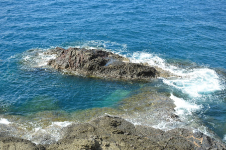 Danao beach resort rock formation and sea water in Dingalan, Aurora, Philippines