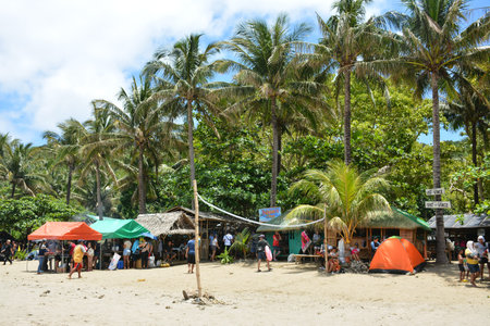 AURORA, PH - APRIL 21 - People gather at White beach resort on April 21, 2019 in Dingalan, Aurora,...