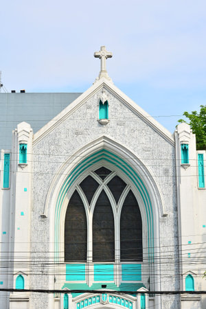 MANILA, PH - JUNE 24 - Central united methodist church facade on June 24, 2018 in Manila,...