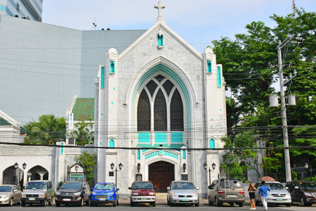 MANILA, PH - JUNE 24 - Central united methodist church facade on June 24, 2018 in Manila,...