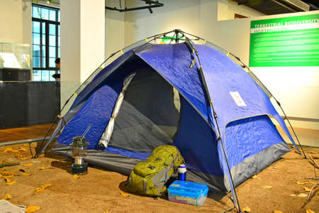 MANILA, PH - JUNE 24 - National museum of natural history field expedition tent display on June 24, 2018 in Manila, Philippines.のeditorial素材